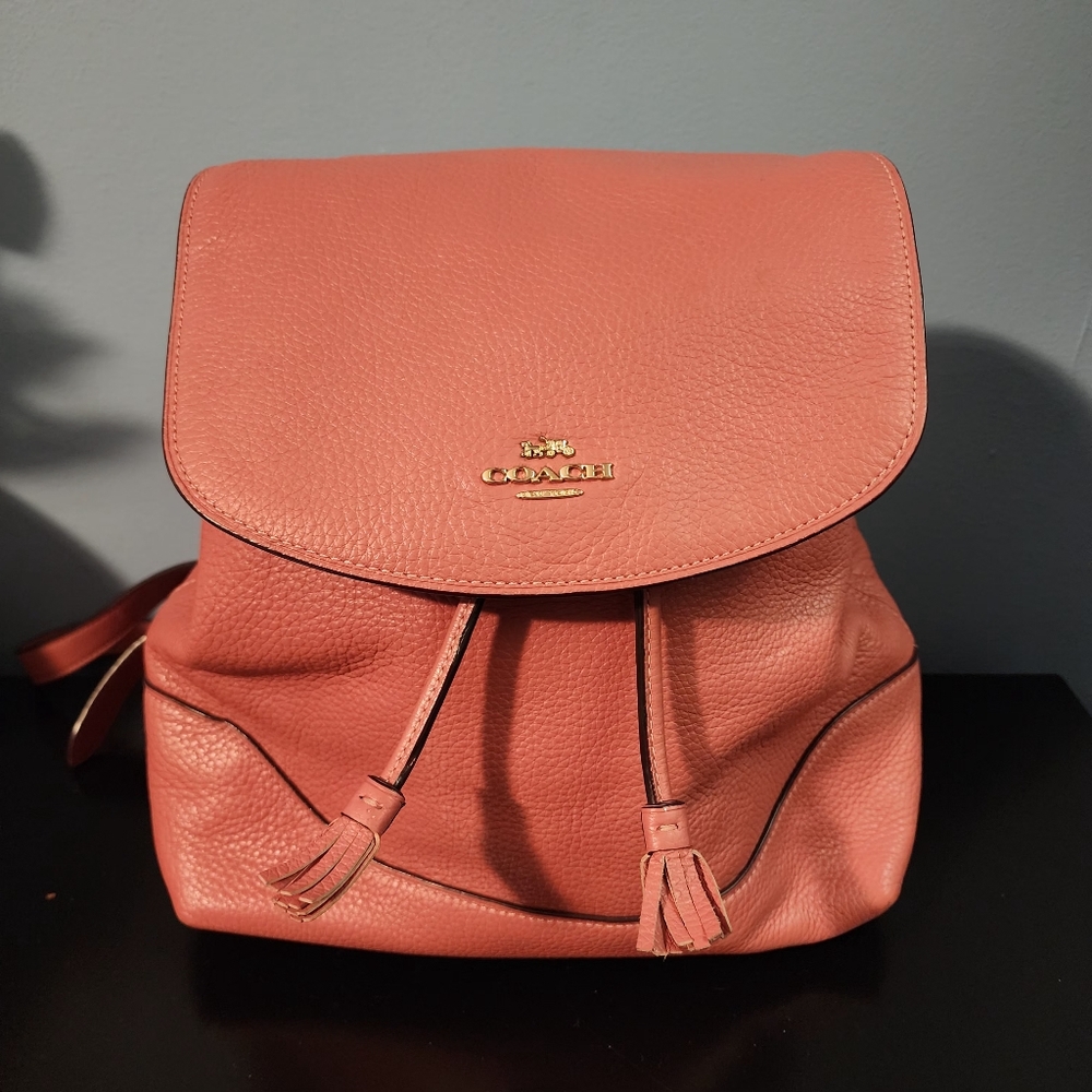Coach Pink Leather Backpack